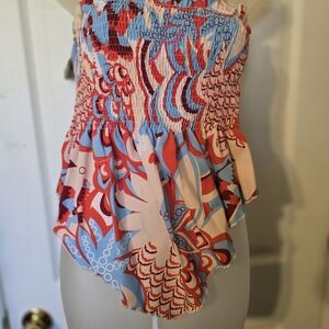 YOINS Multicolor Patterned Crop Top